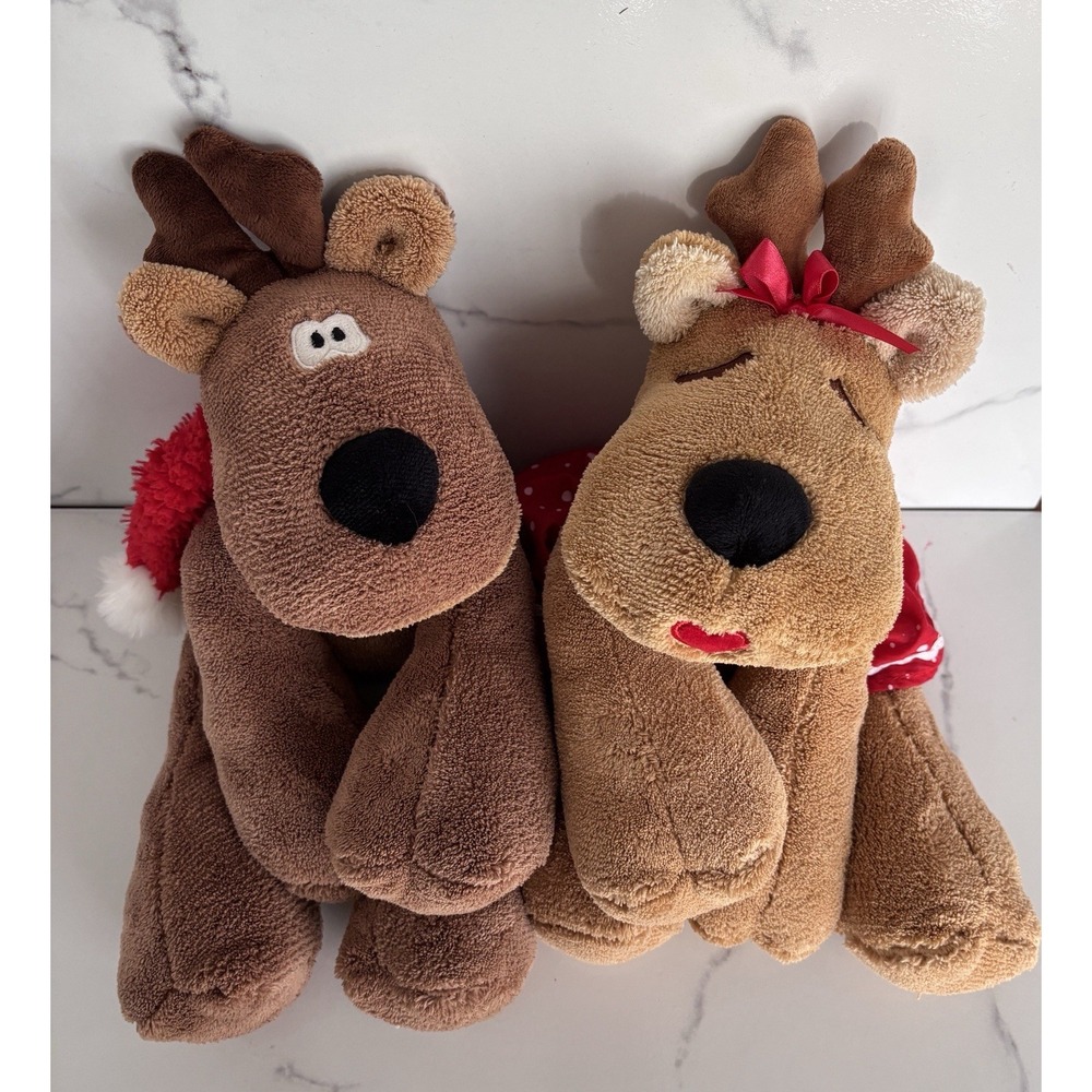 Hallmark Rhonda & Rodney Christmas Reindeer 15" Plush Floppy Sitters